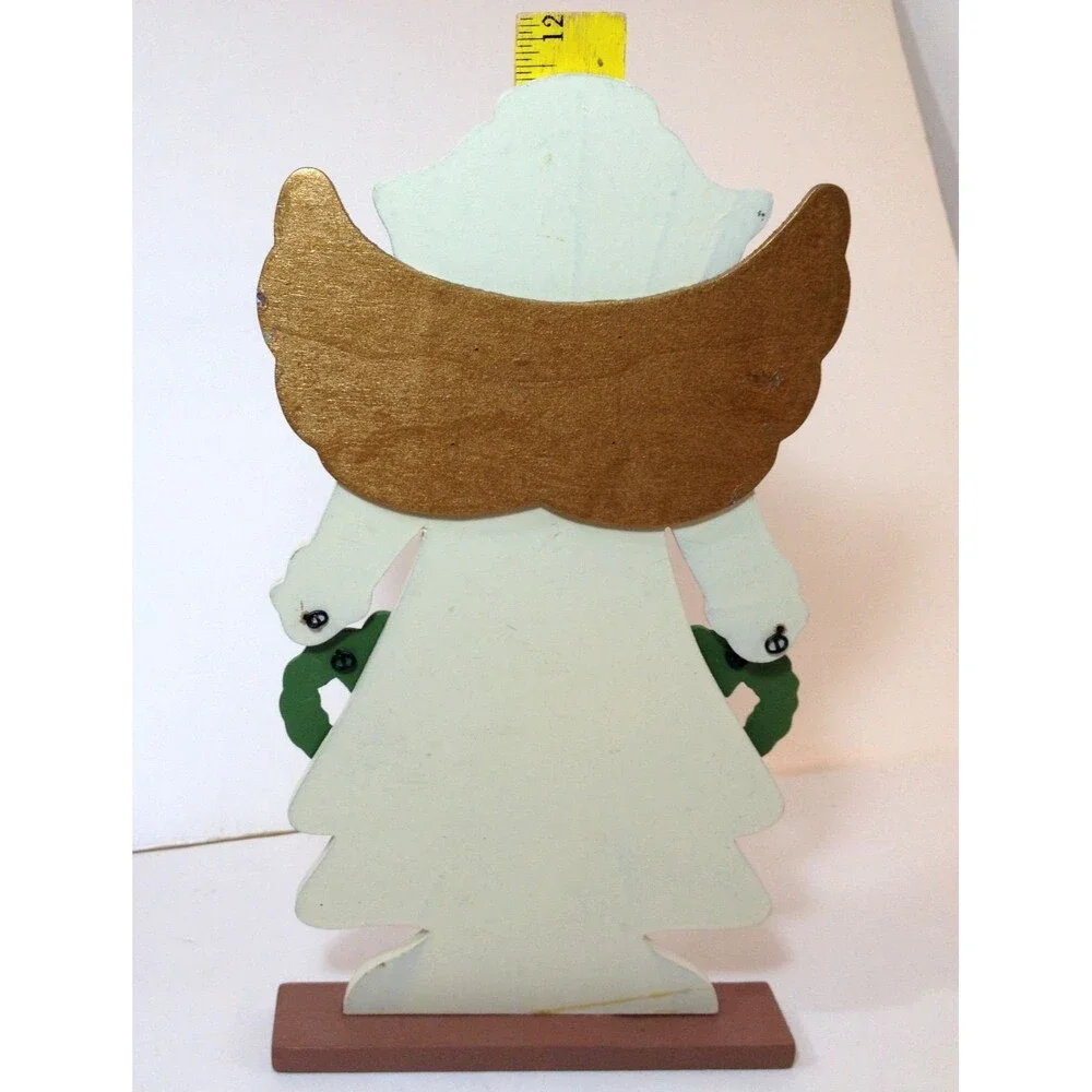 Vintage Wooden Angel Christmas Decoration 11.5